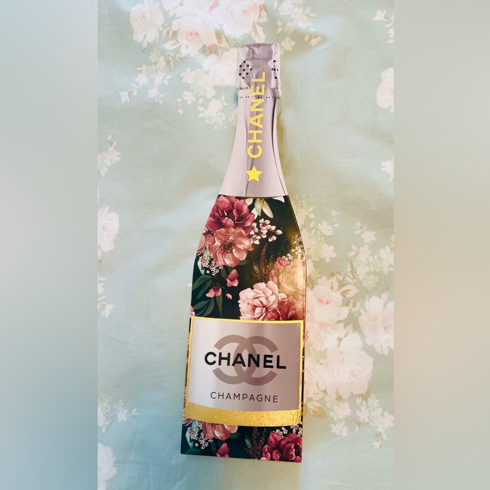 CHANEL Floral Champagne Decorative Bottle - Pink & Black - Picture 3 of 6